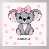 Roze Baby Koala Beer Poster (Voorkant)