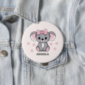 Roze Baby Koala Beer Ronde Button 4,0 Cm (In situ)