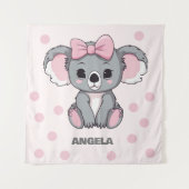 Roze Baby Koala Beer Wandkleed (Voorkant)