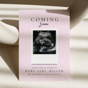 Roze Baby Komt Eraan Zwangerschapsaankondiging Kaart