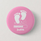 Roze Baby Laden Ronde Button 5,7 Cm (Voorkant)