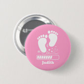 Roze Baby Laden Ronde Button 5,7 Cm (Voorkant /achterkant)