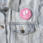 Roze Baby Laden Ronde Button 5,7 Cm (In situ)