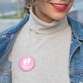Roze Baby Laden Ronde Button 5,7 Cm