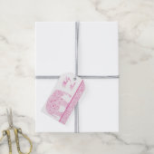 Roze Baby Liefde Olifant Gift Label Cadeaulabel (Met Touw)