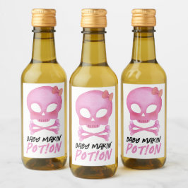 Roze Baby Makin' Potion Halloween Baby shower Wijn Etiket