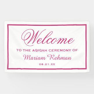 Roze Baby Meisje Aqiqah Spandoek