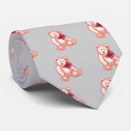 Roze Baby Meisje Beer stropdas (Opgerold)
