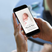 Roze Baby Meisje Bloemen Foto Aankondiging Geboort