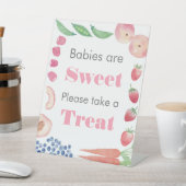 Roze Baby Meisje Boer's Market Favoriet Tafelteken Reclamebord Met Voetstuk (Insitu)