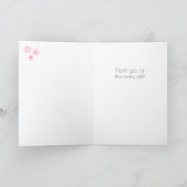 Roze Baby Meisje Dank je kaart (Binnen)