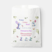 Roze Baby Meisje Dinosaurus 1e Verjaardag dank u Bedankzakje (Voorkant)