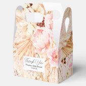 Roze baby meisje douche boho bloemenpampas gras bedankdoosjes (Geopend)