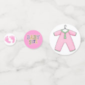 Roze Baby Meisje Douche Confetti (Achterkanten)