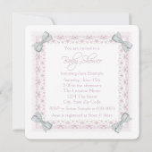 Roze  Baby Meisje Douche Kaart (Achterkant)