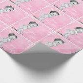  Roze Baby Meisje Douche Wrapping Paper Cadeaupapier (Hoek)