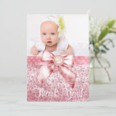  Roze Baby Meisje Foto Dank u kaart (Staand voorkant)