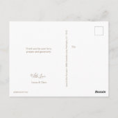 Roze Baby Meisje Foto doop Dank u Briefkaart (Achterkant)