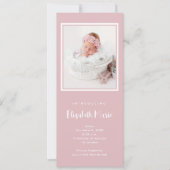 Roze Baby Meisje Foto Geboorte Aankondiging (Voorkant)
