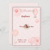  roze-Baby-meisje-geboorte-aankondiging Kaart (Voorkant / Achterkant)