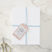 Roze Baby Meisje Giraffe Cadeaulabel (Met Touw)