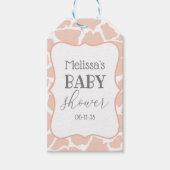 Roze Baby Meisje Giraffe Cadeaulabel (Voorkant)