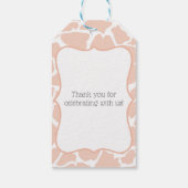 Roze Baby Meisje Giraffe Cadeaulabel (Achterkant)