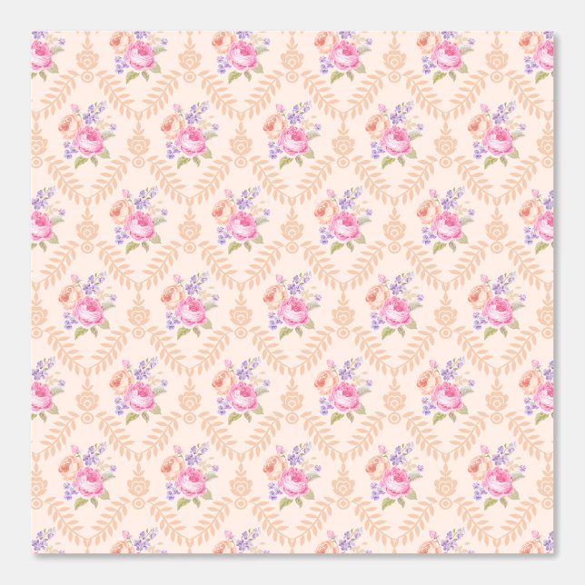 Roze Baby Meisje Nursery Behang (Voorkant)