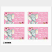 Roze Baby Meisje Olifant Douche Dank u Stickers (Vel)