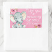Roze Baby Meisje Olifant Douche Dank u Stickers (Tas)