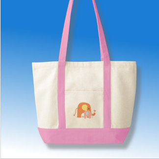 Roze Baby Meisje Olifant Tote Bag