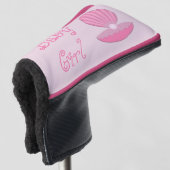 Roze Baby Meisje Oyster shell en Pearl Custom Golfheadcover (3/4 voorkant)