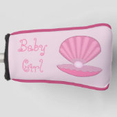 Roze Baby Meisje Oyster shell en Pearl Custom Golfheadcover (Voorkant)