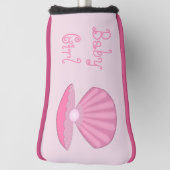 Roze Baby Meisje Oyster shell en Pearl Custom Golfheadcover (Draai 90)