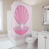 Roze Baby Meisje Oyster shell en Pearl Douchegordijn (In situ)