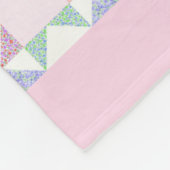Roze Baby Meisje Quilt Design Custom Name Fleece Deken (Hoek)