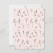 roze Baby Meisje shower Wilde bloem bedankkaartjes Bedankkaart (Achterkant)