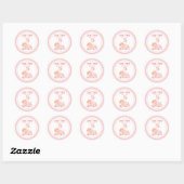 Roze Baby Meisje Simchat Bat Hebreeuws Mazel Tov Ronde Sticker (Vel)