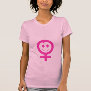 Roze baby meisje smiley gezicht vrouw symbool t-shirt