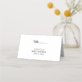 Roze Baby Meisje Teddy Bear Baby shower Gastenaam Plaatskaartje (Achterkant)