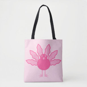 Roze Baby Meisje Thanksgiving Turkije Tote Bag