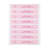 Roze Baby Meisje Vlinders en Bloemen Custom Adreslabel Wikkel (Vel)