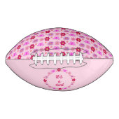 Roze Baby Meisje Vlinders en Bloemen Custom American Football (Voorkant)