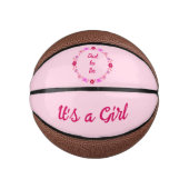 Roze Baby Meisje Vlinders en Bloemen Custom Basketbal (Voorkant)