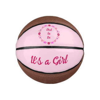 Roze Baby Meisje Vlinders en Bloemen Custom Basketbal