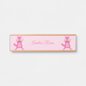  roze baby meisje vos aangepaste naam deurbordje (Voorkant)