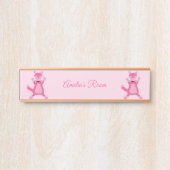 roze baby meisje vos aangepaste naam deurbordje (Voorkant)