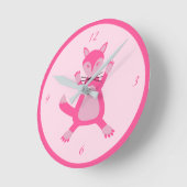  roze baby meisje vos kinderkamer ronde klok (Hoek)