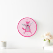  roze baby meisje vos kinderkamer ronde klok (Huis)
