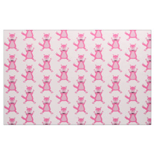 roze baby meisje vos patroon stof